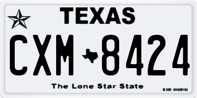 TX license plate CXM8424