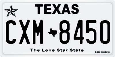 TX license plate CXM8450