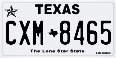 TX license plate CXM8465