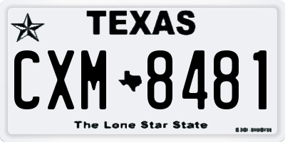 TX license plate CXM8481