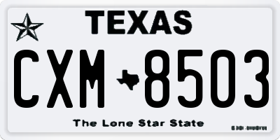 TX license plate CXM8503