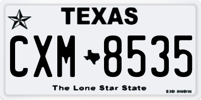 TX license plate CXM8535