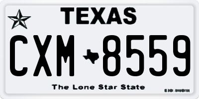 TX license plate CXM8559