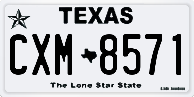 TX license plate CXM8571