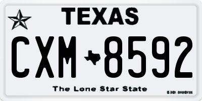 TX license plate CXM8592
