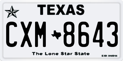 TX license plate CXM8643