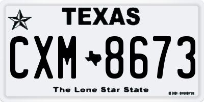 TX license plate CXM8673