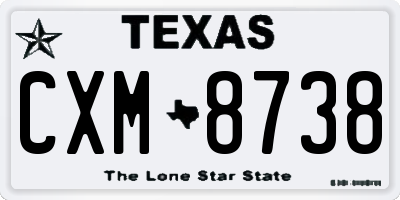 TX license plate CXM8738