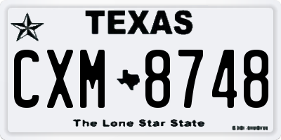 TX license plate CXM8748