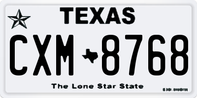 TX license plate CXM8768