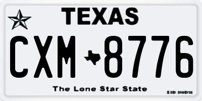 TX license plate CXM8776