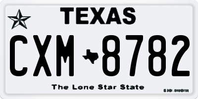 TX license plate CXM8782
