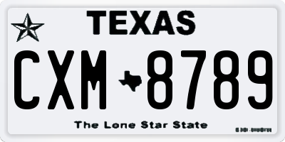 TX license plate CXM8789