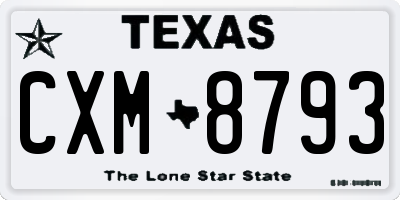 TX license plate CXM8793
