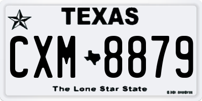 TX license plate CXM8879