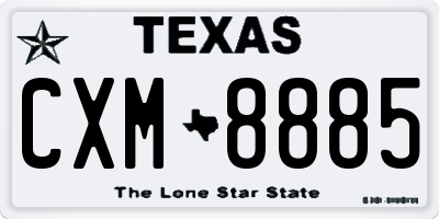TX license plate CXM8885