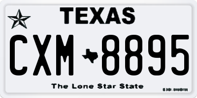 TX license plate CXM8895