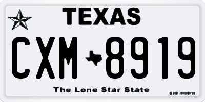TX license plate CXM8919