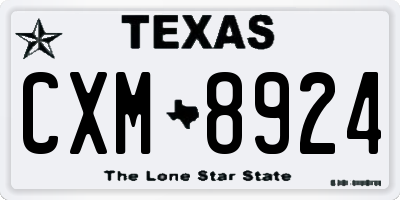 TX license plate CXM8924