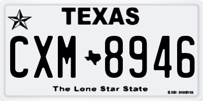 TX license plate CXM8946