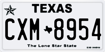 TX license plate CXM8954