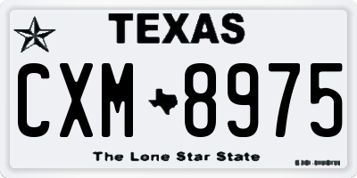 TX license plate CXM8975