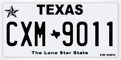 TX license plate CXM9011