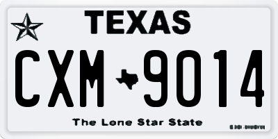 TX license plate CXM9014