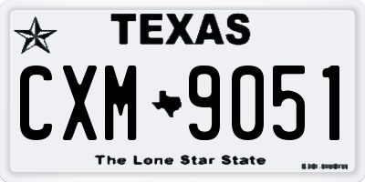 TX license plate CXM9051
