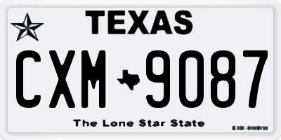 TX license plate CXM9087