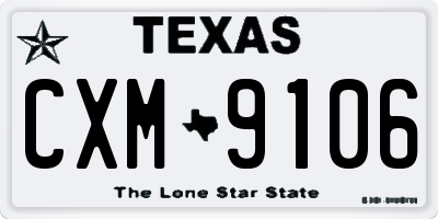 TX license plate CXM9106