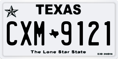 TX license plate CXM9121