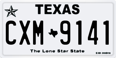 TX license plate CXM9141