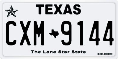 TX license plate CXM9144