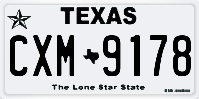TX license plate CXM9178