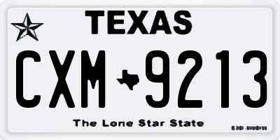 TX license plate CXM9213