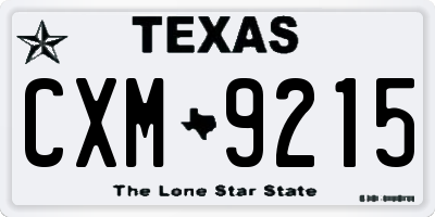 TX license plate CXM9215