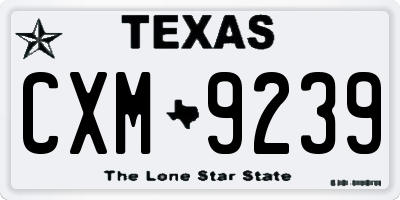 TX license plate CXM9239