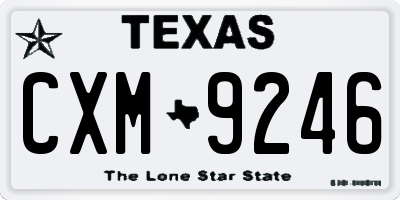 TX license plate CXM9246