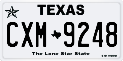 TX license plate CXM9248