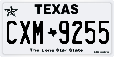 TX license plate CXM9255