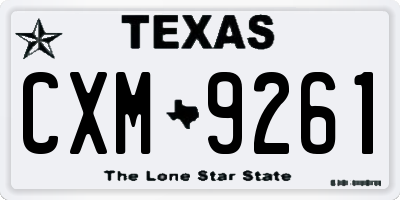 TX license plate CXM9261