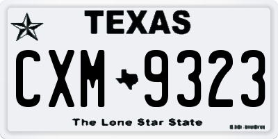 TX license plate CXM9323