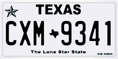 TX license plate CXM9341