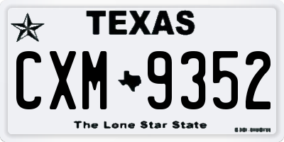 TX license plate CXM9352