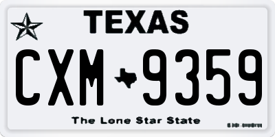 TX license plate CXM9359
