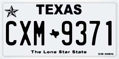 TX license plate CXM9371