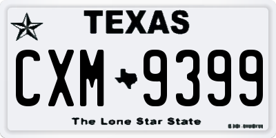 TX license plate CXM9399