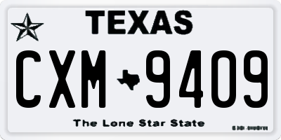 TX license plate CXM9409