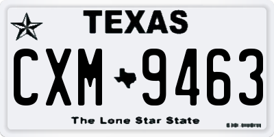 TX license plate CXM9463